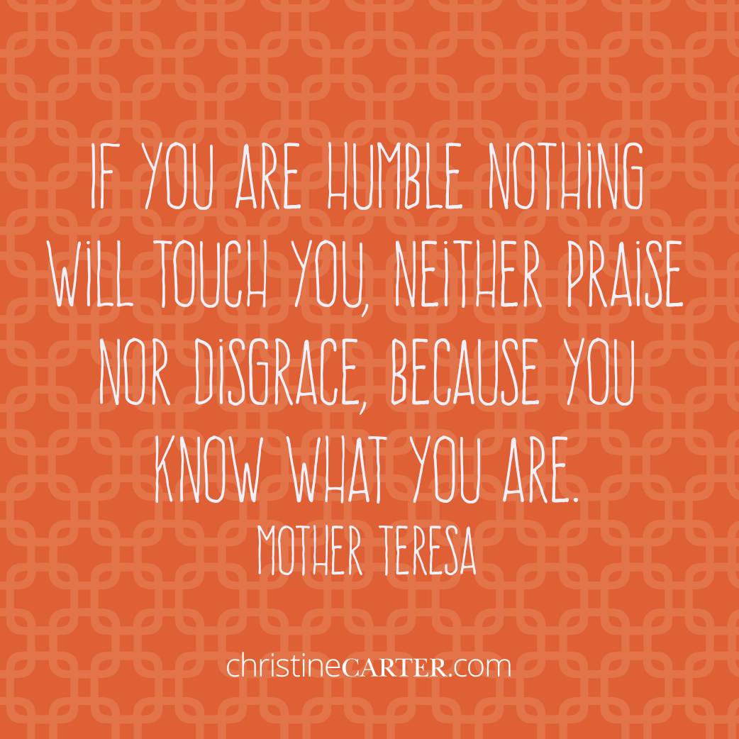 If you are humble nothing will touch you, neither praise nor disgrace, because you know what you are. —Mother Teresa