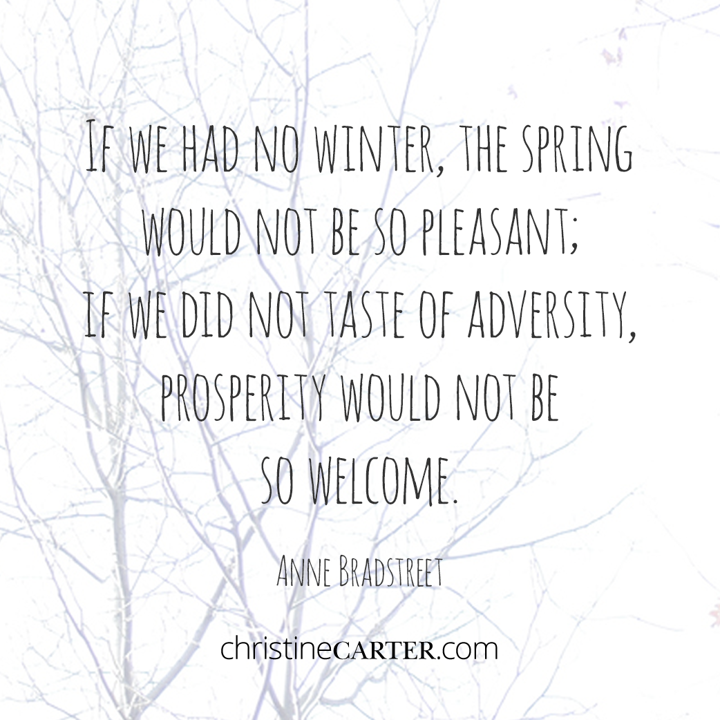 If we had no winter, the spring would not be so pleasant; if we did not taste of adversity, prosperity would not be so welcome. — Anne Bradstreet