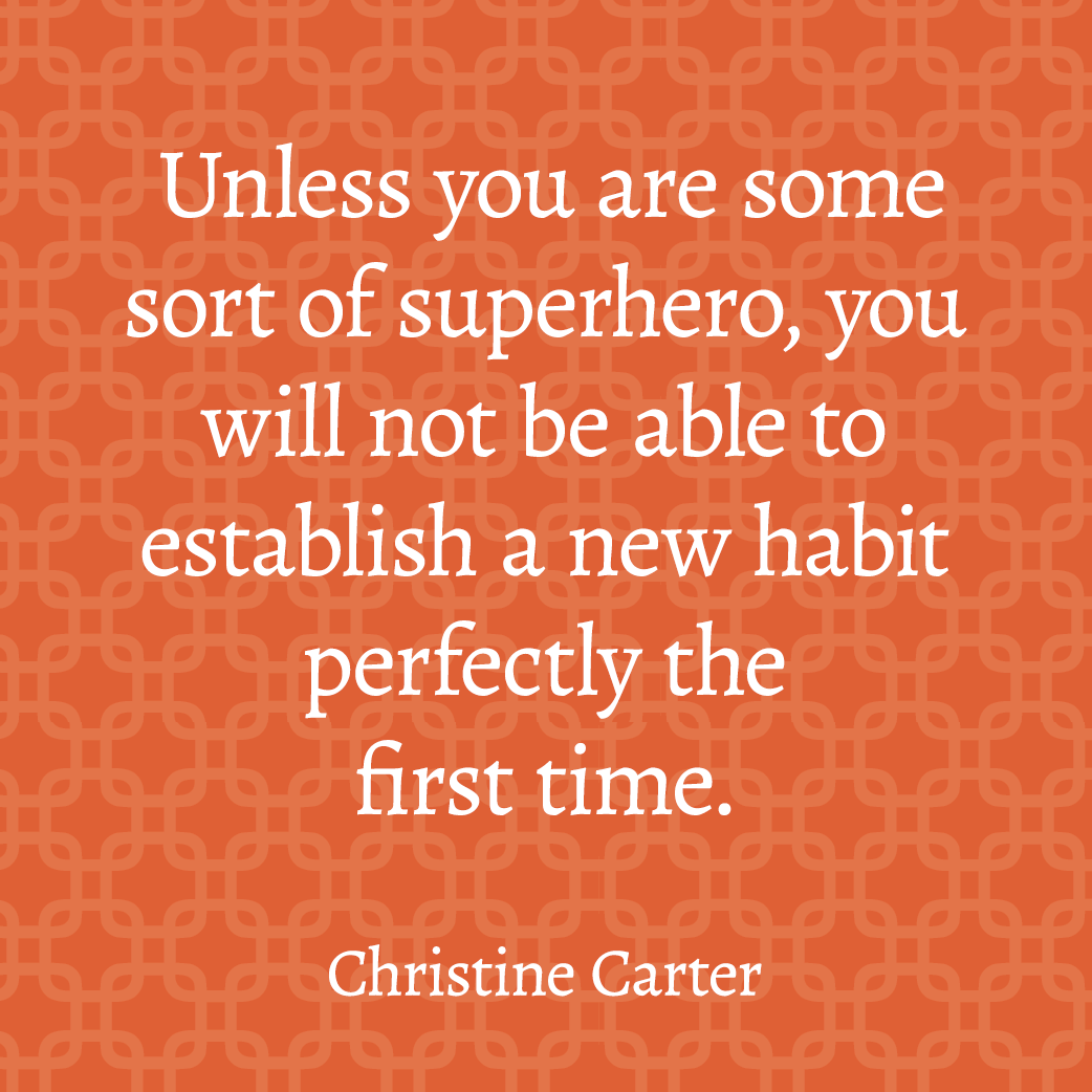 Unless you are some sort of superhero, you will not be able to establish a new habit perfectly the first time.